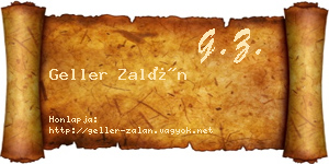 Geller Zalán névjegykártya